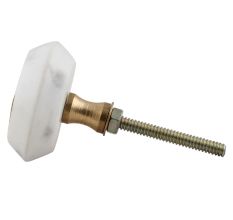 White Electrum Plate Round Stone Cabinet Knobs