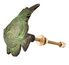 Fish Shape Brass Door Drawer Knob With Patina
