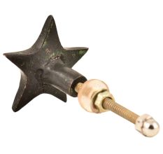 Hand Made Brass Star Spiral Cabinet Hardware With Green Patina