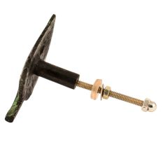 Brass Betal Leaf Shape Drawer Knob With Patina