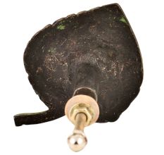 Brass Betal Leaf Shape Drawer Knob With Patina