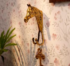 Hand Made  Brass Zebra Animal Head With Two Hooks