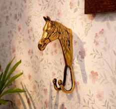 Hand Made  Brass Zebra Animal Head With Two Hooks
