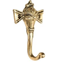 Hand Made Tribal Elephant Face Brass Wall Hook