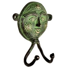 Tribal Woman Face Brass Metal Hooks