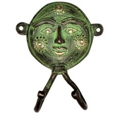 Tribal Woman Face Brass Metal Hooks