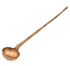 Hand Crated Brass Ladle With A Deep Bowl Long Handle