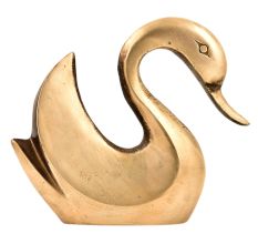 Solid Brass Swan Figurine