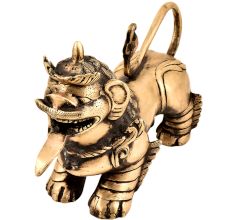 Handmade BrassÂ Foo Dogs  Armored Lion Temple Guardian Statue