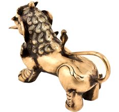 Handmade BrassÂ Foo Dogs  Armored Lion Temple Guardian Statue