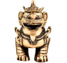 Handmade BrassÂ Foo Dogs  Armored Lion Temple Guardian Statue