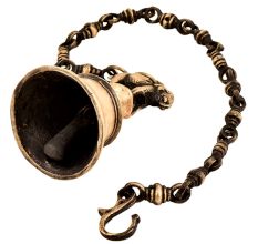 Traditional Brass Temple Bell With Elephant On A Chain
