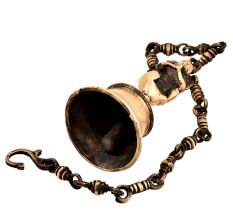 Traditional Brass Temple Bell With Lord Hanuman Statue With Chain