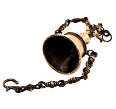Traditional Brass Temple Bell With Dancing Ganesha Statue With Chain