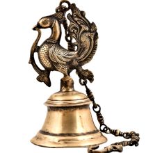 Traditional Brass Peacock Temple Hanging Bell