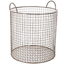 Iron Wire Basket In Grey