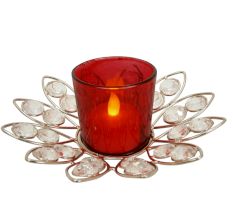 Red Crystal Votive With Stand
