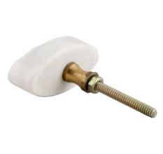 White Oval Stone Dresser Knobs