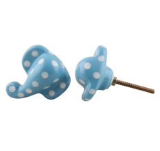Turquoise Polka Elephant Face Knob