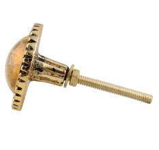 Clear Wheel Golden Glass and Metal Cabinet Knobs