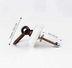 Cream Solid Gold Line Ceramic Dresser Knobs