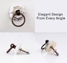 Cream Solid Gold Line Ceramic Dresser Knobs