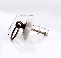 Grey Solid Gold Line Ceramic Cabinet Knobs