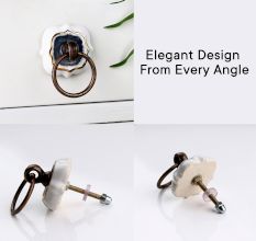 Grey Solid Gold Line Ceramic Cabinet Knobs