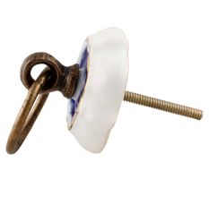 Navy Blue Solid Gold Line Ceramic Cabinet Knobs