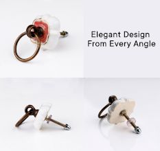 Pink Solid Gold Line Ceramic Dresser Knobs