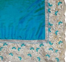 GreenÂ Embroidered Border Work Paper Silk Saree with Blouse Piece