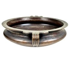 Hand Crafted Urli Brass Bowl With Two Handles