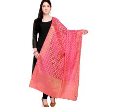 Pink Banarasi Art Silk Dupatta