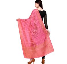 Pink Banarasi Art Silk Dupatta