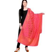 Traditional Pink Banarsi Art Silk Dupatta