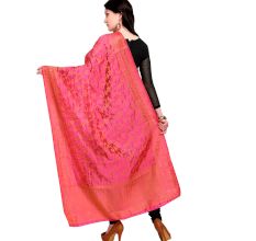 Traditional Pink Banarsi Art Silk Dupatta