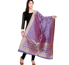 Violet Banarsi Art Silk Dupappa