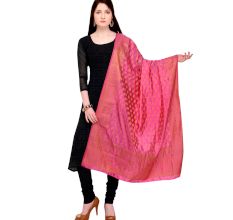 Hot Pink Banarsi Art Silk Dupatta
