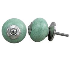 Mint Green Crackle Ceramic Cabinet Knob Online