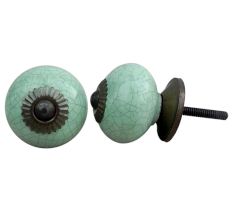 Mint Green Crackle Ceramic Cabinet Knob Online