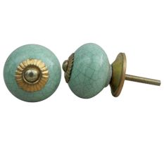 Mint Green Crackle Ceramic Cabinet Knob Online