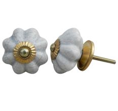 Steel Grey Ceramic Crackle Cabinet Knob