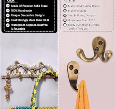 Brass Wall Hooks Hanger Birds On Tree Branch With 5 Hooks