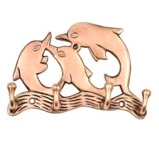 Hand Made Brass Dolphin Key Wall Hanging And Hook Rack