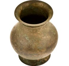 Indian Brass Lota Pot With a Wide Mouth And Bulging Centre