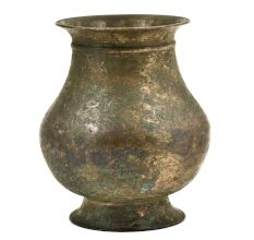 Indian Brass Lota Pot With a Wide Mouth And Bulging Centre