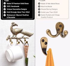 Peacock On A Branch Brass Wall Hanger Clothes Coat Hat Key Holder