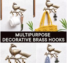 Peacock On A Branch Brass Wall Hanger Clothes Coat Hat Key Holder