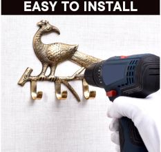 Peacock On A Branch Brass Wall Hanger Clothes Coat Hat Key Holder