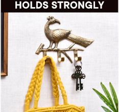 Peacock On A Branch Brass Wall Hanger Clothes Coat Hat Key Holder